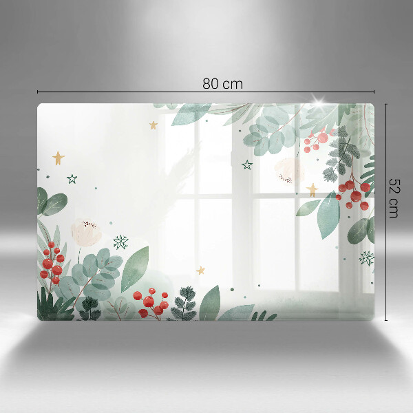 Tagliere in vetro temperato Foglie ad acquerello