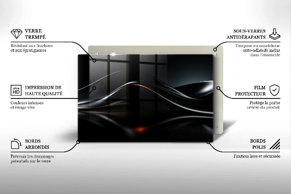 Tagliere in vetro Progettazione 3D astratta