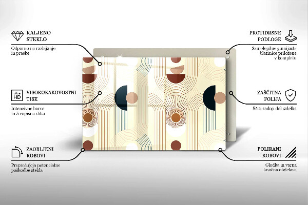 Tagliere in vetro temperato Forme geometriche boho