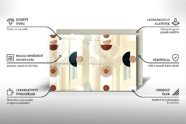 Tagliere in vetro temperato Forme geometriche boho