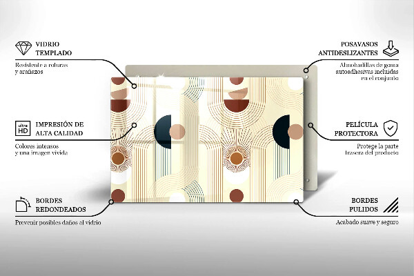 Tagliere in vetro temperato Forme geometriche boho