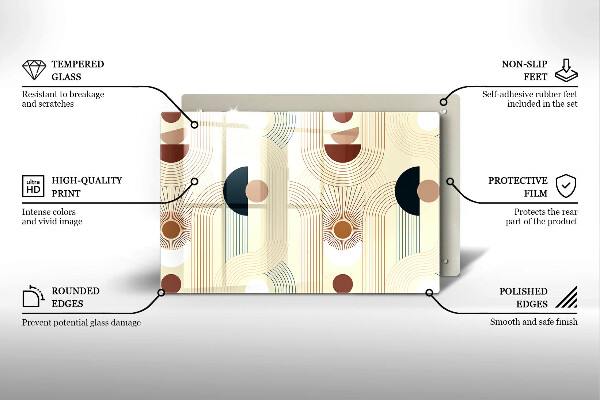 Tagliere in vetro temperato Forme geometriche boho