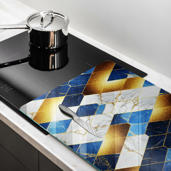 Tagliere in vetro Rombi di marmo dorato