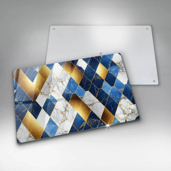 Tagliere in vetro Rombi di marmo dorato