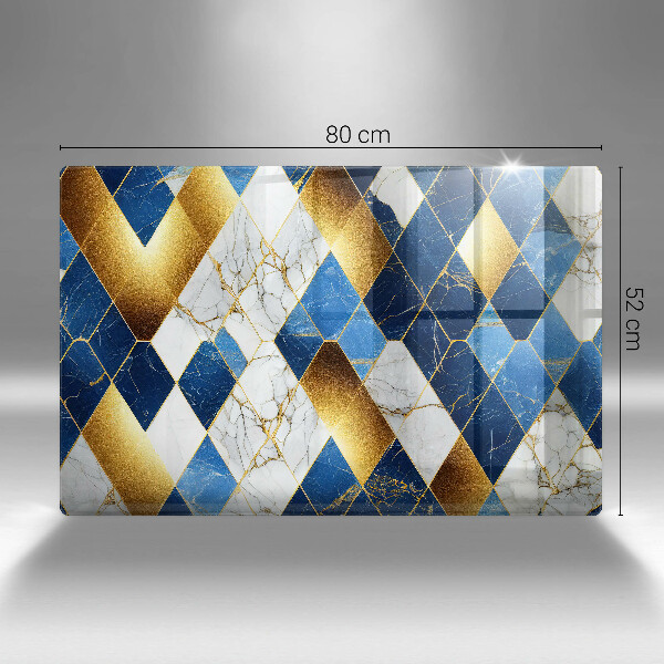 Tagliere in vetro Rombi di marmo dorato