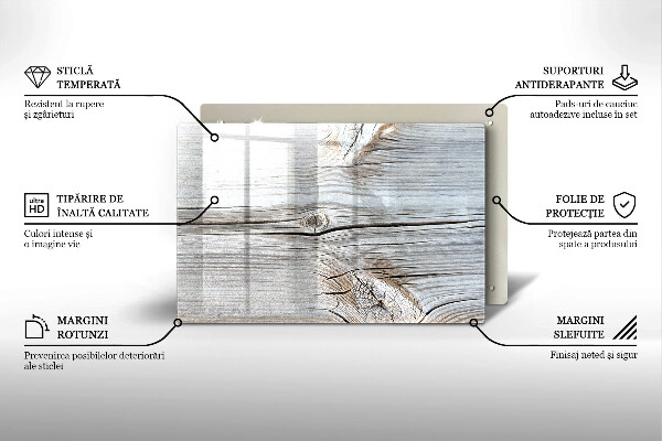 Tagliere in vetro Struttura in legno chiaro