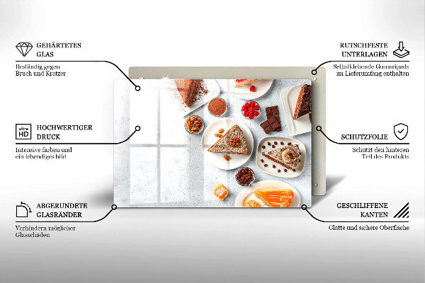 Tagliere in vetro La dolcezza della torta