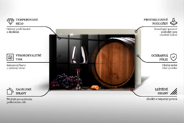 Tagliere in vetro Bicchiere da vino a botte