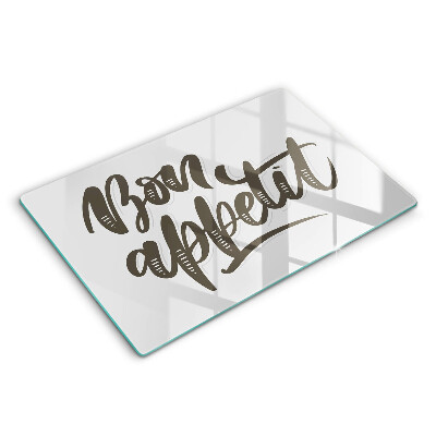 Tagliere in vetro Iscrizione Bon appetit