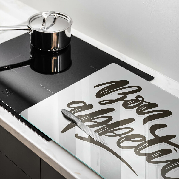 Tagliere in vetro Iscrizione Bon appetit
