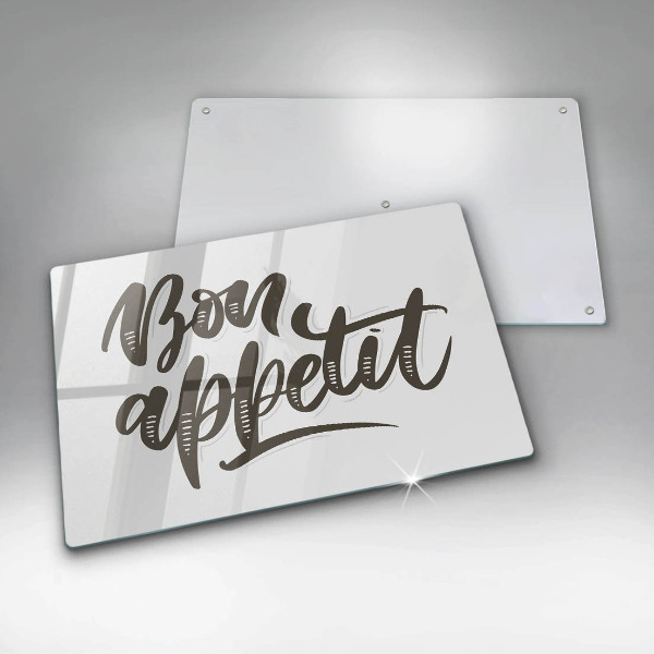 Tagliere in vetro Iscrizione Bon appetit