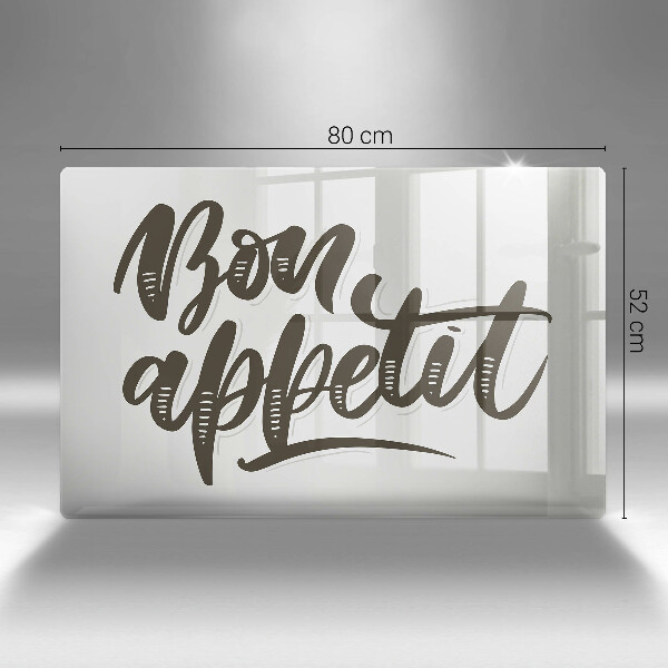 Tagliere in vetro Iscrizione Bon appetit