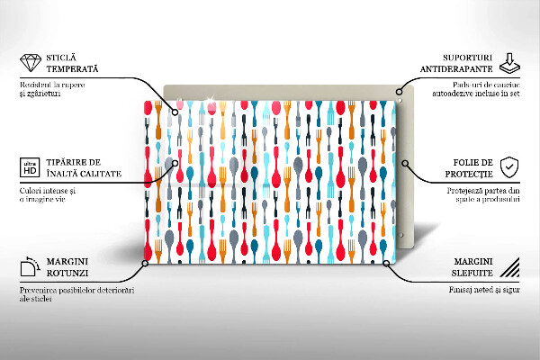 Tagliere in vetro Illustrazione del cucchiaio
