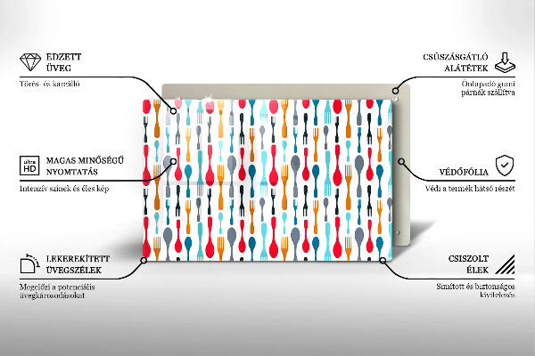 Tagliere in vetro Illustrazione del cucchiaio