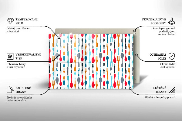 Tagliere in vetro Illustrazione del cucchiaio