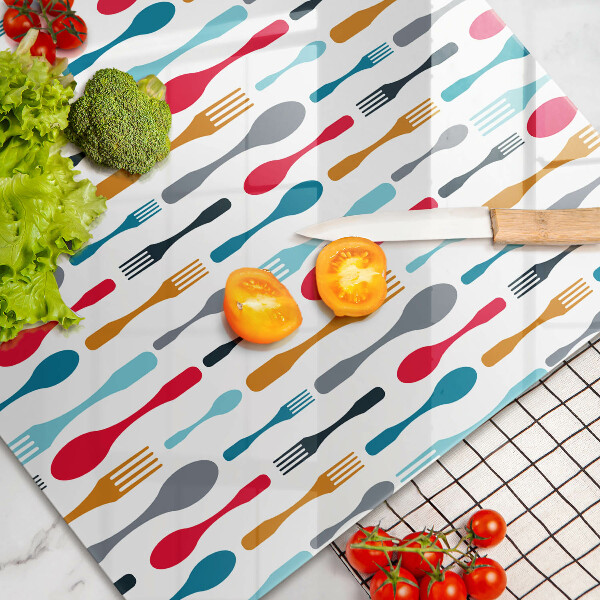 Tagliere in vetro Illustrazione del cucchiaio