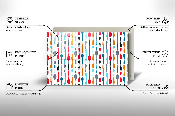 Tagliere in vetro Illustrazione del cucchiaio