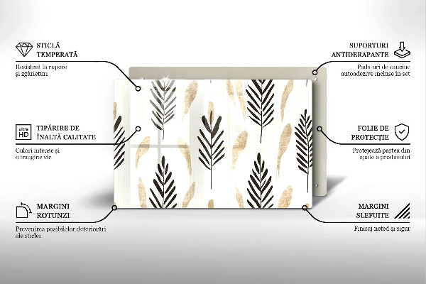 Tagliere in vetro Piante bohémien