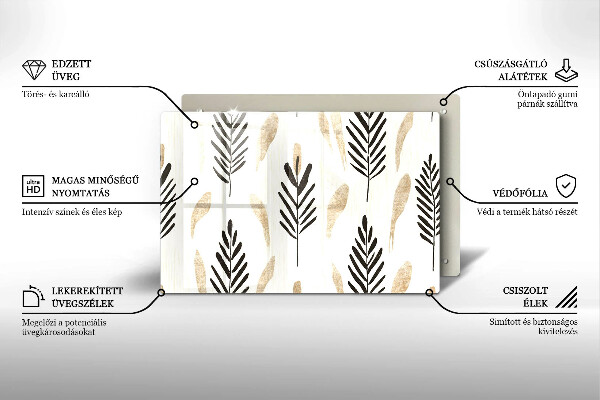 Tagliere in vetro Piante bohémien