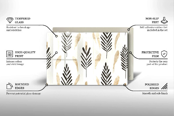 Tagliere in vetro Piante bohémien