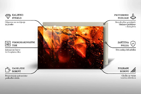 Tagliere in vetro Bevanda alla cola con ghiaccio