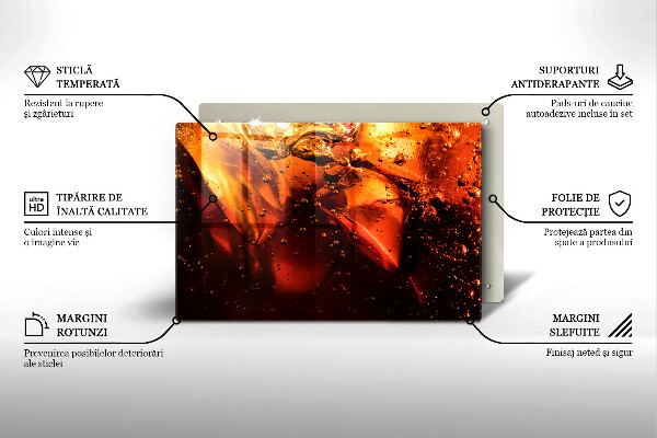 Tagliere in vetro Bevanda alla cola con ghiaccio
