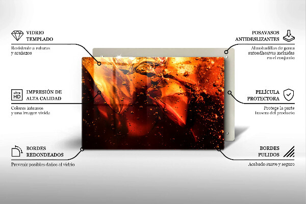 Tagliere in vetro Bevanda alla cola con ghiaccio