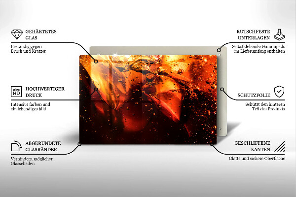 Tagliere in vetro Bevanda alla cola con ghiaccio