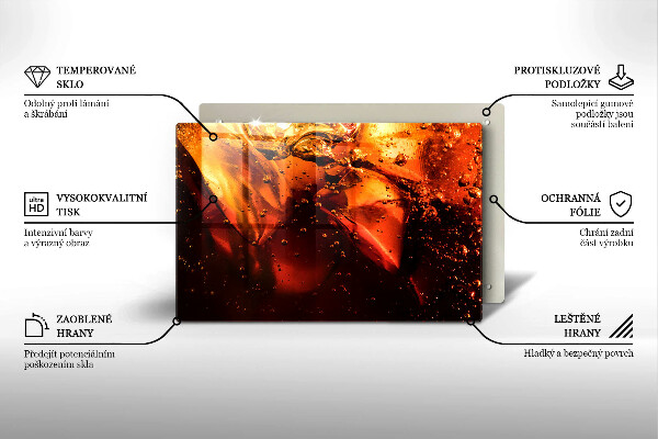 Tagliere in vetro Bevanda alla cola con ghiaccio