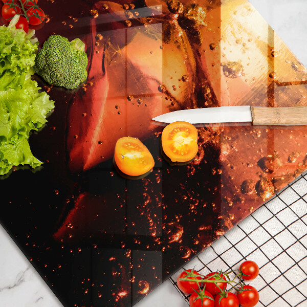 Tagliere in vetro Bevanda alla cola con ghiaccio