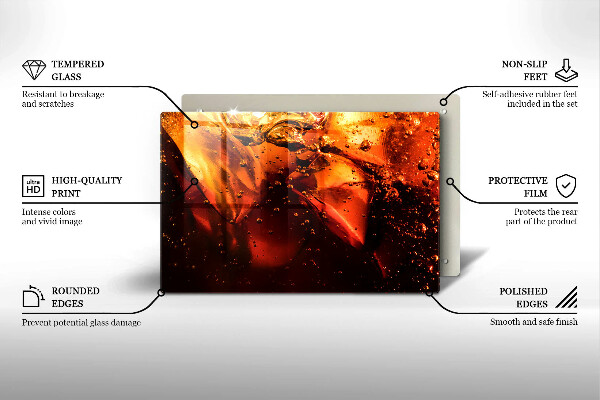 Tagliere in vetro Bevanda alla cola con ghiaccio