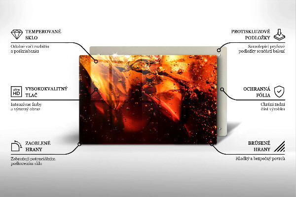 Tagliere in vetro Bevanda alla cola con ghiaccio
