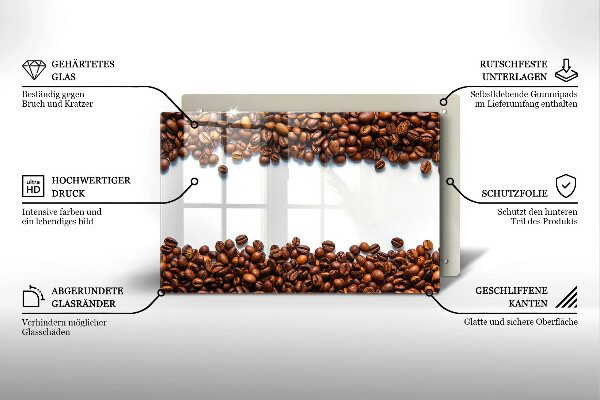 Tagliere in vetro Chicchi di caffè