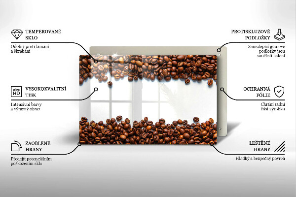 Tagliere in vetro Chicchi di caffè