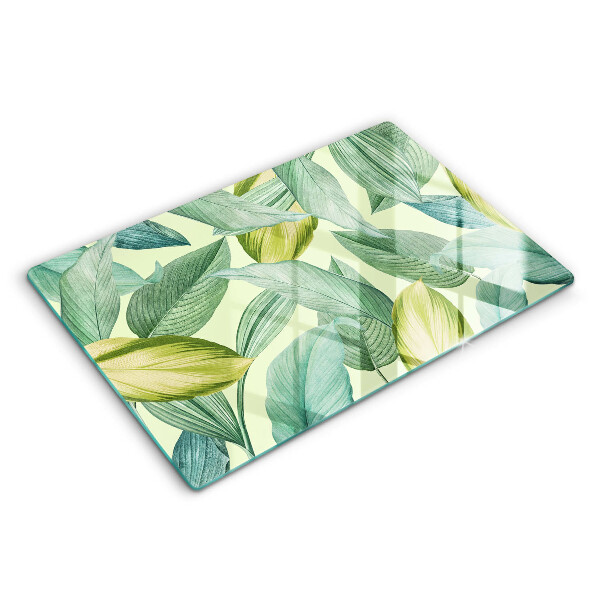 Tagliere in vetro Foglie tropicali verdi