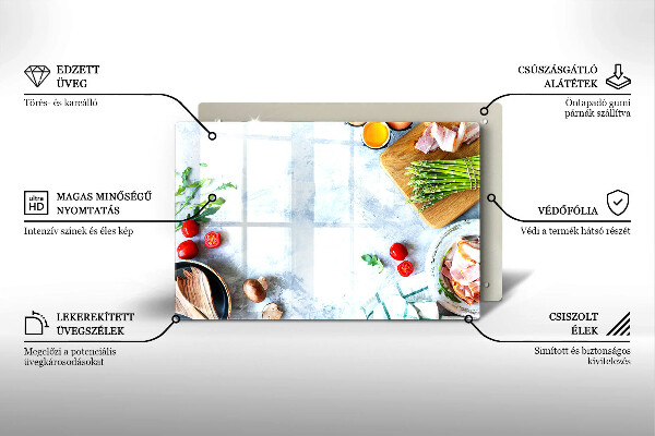 Tagliere in vetro Ingredienti in cucina