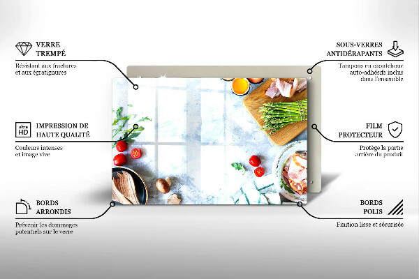 Tagliere in vetro Ingredienti in cucina