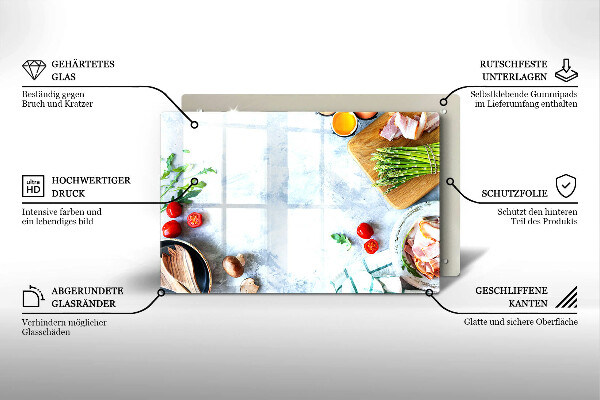Tagliere in vetro Ingredienti in cucina