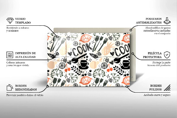 Tagliere in vetro Motivo della cucina dei cartoni animati