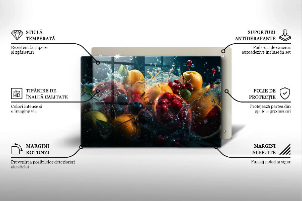 Tagliere in vetro Frutta in acqua