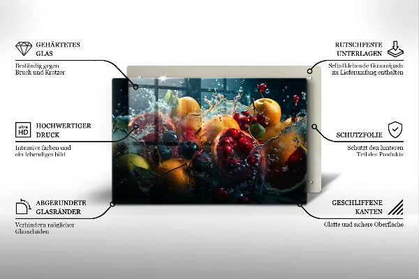 Tagliere in vetro Frutta in acqua