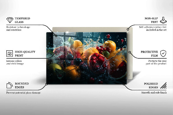 Tagliere in vetro Frutta in acqua