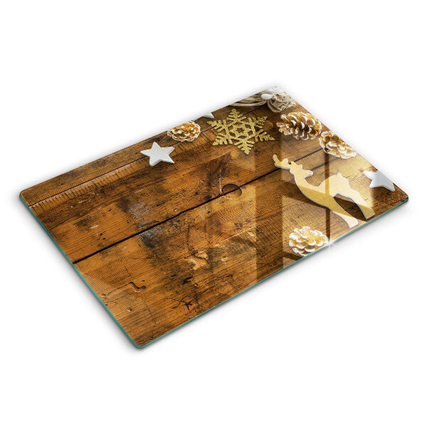 Tagliere in vetro decorazioni natalizie