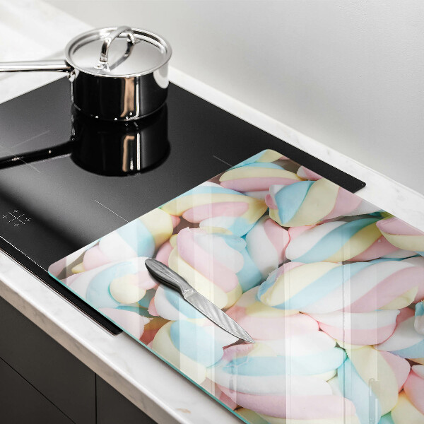 Tagliere in vetro Marshmallow colorati