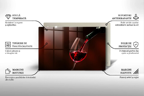 Tagliere in vetro Un bicchiere di vino