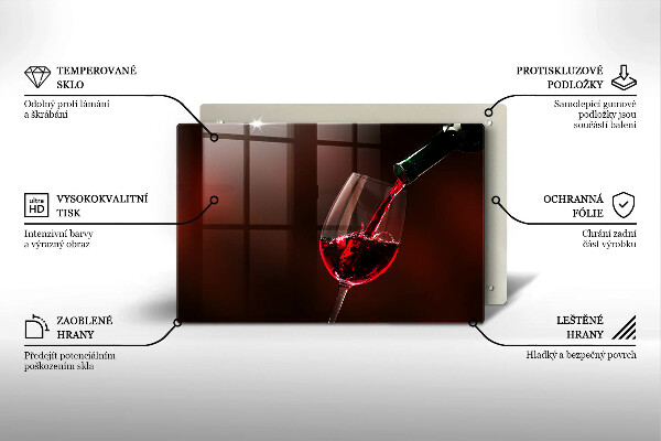Tagliere in vetro Un bicchiere di vino