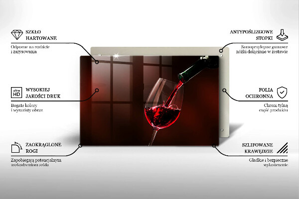 Tagliere in vetro Un bicchiere di vino