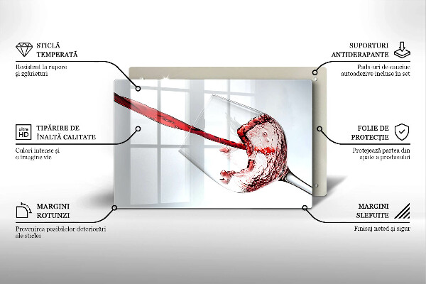 Tagliere in vetro Vino rosso