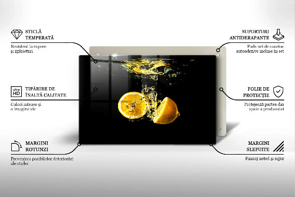 Tagliere in vetro temperato Succoso frutto di limone