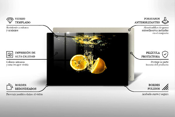 Tagliere in vetro temperato Succoso frutto di limone